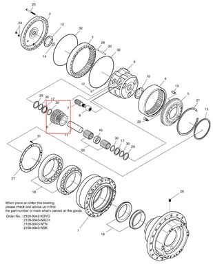 SOLAR 280LC-III Gearbox Bagian SOLAR 290LC-V SOLAR 300LC-V 2101-1019G SOLAR 300LC-V planetary gear
